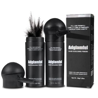 Adglamful 2PCS Hair Fibers for Thinning Hair, Hair Building Fibers Spray with Spray Applicator, Undetectable & Long-lasting, Instant Hair Coverage for Men & Women (Dark Brown, 30g*2)