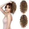 12 Inch Curly Ponytail Extension - Clip in Ponytail Hair Extensions, Natural Claw Clip Ponytail Extension, Synthetic Clip on Ponytails for Women (Color: Light Brown with Blonde Highlights) view 1