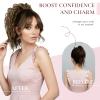 12 Inch Curly Ponytail Extension - Clip in Ponytail Hair Extensions, Natural Claw Clip Ponytail Extension, Synthetic Clip on Ponytails for Women (Color: Light Brown with Blonde Highlights) view 3