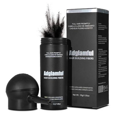 Adglamful Hair Fibers for Thinning Hair, Hair Building Fibers Spray with Spray Applicator, Undetectable & Long-lasting, Instant Hair Coverage for Men & Women (Dark Brown, 30g)