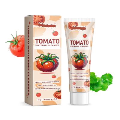 Tomato Facial Cleanser - Gentle Deep Cleansing, Oil Control, Brightens Skin, Removes Dirt & Makeup, Suitable For All Types(1PCS)