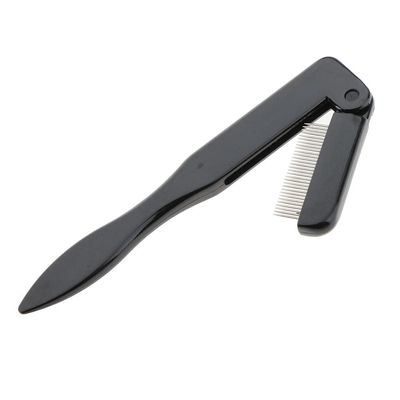 Foldable Eyelash Comb and Eyebrow Brush with Steel Teeth Professional Beauty Makeup Tool 3.3 Inch