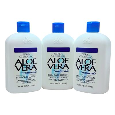 Aloe Vera Skin Care Lotion (16 oz) - Pack 3  Soothing Moisturizer with Pure Aloe Vera  For Dry, Sensitive Skin  Lightweight, Non-Greasy, Instant Dry Skin Relief