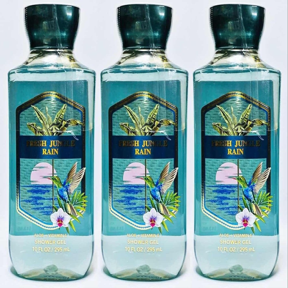 3 FRESH JUNGLE RAIN Bath & Body shower gel wash 10 oz