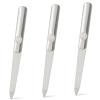 3PCS Stainless Steel Diamond Nail Files  Double-Sided Heavy Duty Metal Files for Natural, with Anti-Slip Grip view 1