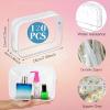 120 Pcs Clear Makeup Bags Bulk Tsa Approved Toiletry Bag for Travel Transparent Cosmetic Bag PVC Waterproof Travel Small Pouches with Zipper for Men and Women (Black) view 2