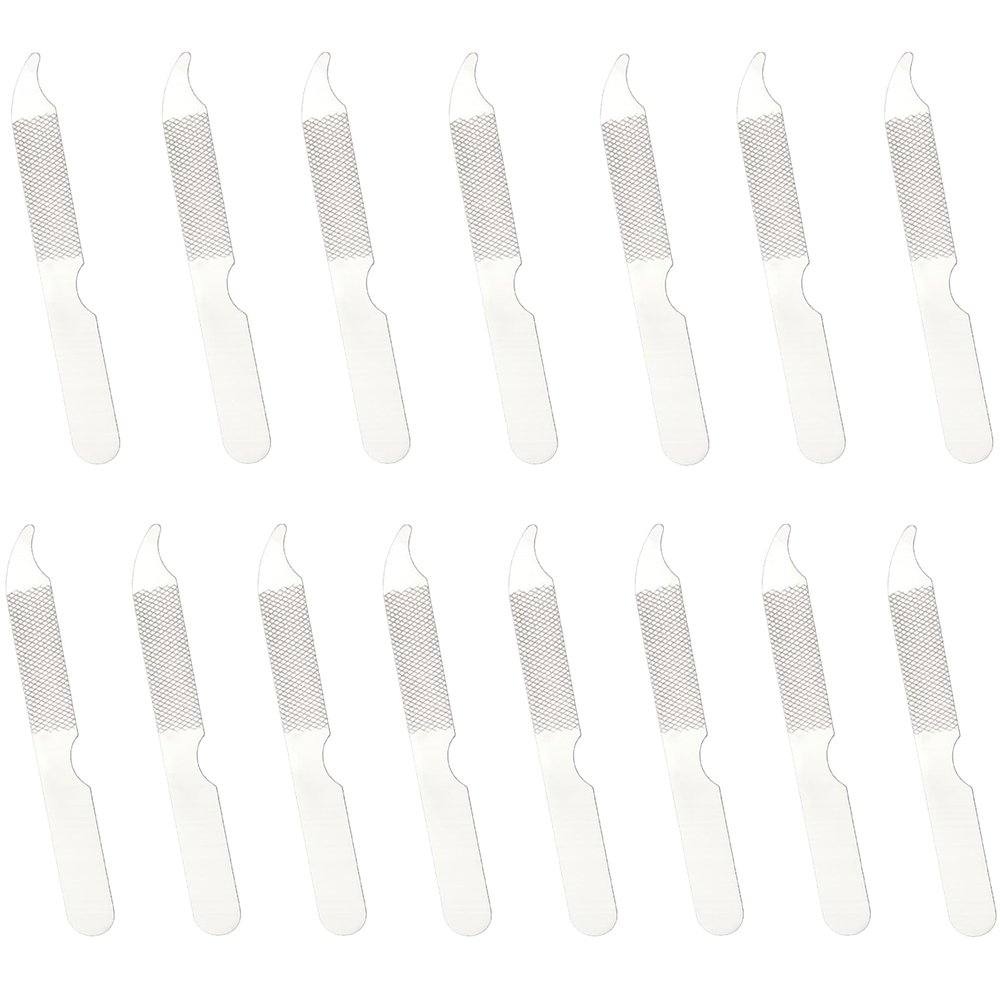 15PCS Stainless Steel Nail Files  Double-Sided Metal Fingernail & Toenail Buffers for Manicure, Pedicure & Nail Care at Home or Salon