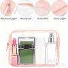 100 Pcs Clear Makeup Bags Bulk Tsa Approved Toiletry Bag for Travel Transparent Cosmetic Bag PVC Waterproof Travel Small Pouches with Zipper for Men and Women (pink) view 3