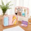 100 Pcs Clear Makeup Bags Bulk Tsa Approved Toiletry Bag for Travel Transparent Cosmetic Bag PVC Waterproof Travel Small Pouches with Zipper for Men and Women (pink) view 4