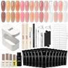 GAOY Poly Gel Nail Extension Kit with UV Light, 14 Colors Nude Pink Clear Jelly Builder Gel, All-in-One Starter Kit for French Manicure, Salon & DIY Home Nail Art, Love Letter view 1