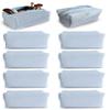 10 Pcs Cotton Quilted Makeup Bag Bulk Bow Stripe Cosmetic Pouch Gingham Make up Bag Coquette Aesthetic Makeup Pouch with Zipper Travel Portable Case Preppy Gifts for Women (Blue) view 1