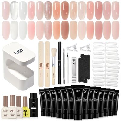 GAOY Poly Gel Nail Extension Kit with UV Light, 14 Colors