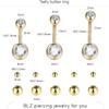Xpircn Body Piercing Kit 14K Gold Filled Belly Button Ring Ear Nose Septum Piercing Jewelry with Clamps Gloves 20G 18G 16G 14G 12G Piercing Tools for Body Piercing view 2