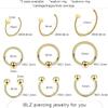 Xpircn Body Piercing Kit 14K Gold Filled Belly Button Ring Ear Nose Septum Piercing Jewelry with Clamps Gloves 20G 18G 16G 14G 12G Piercing Tools for Body Piercing view 4