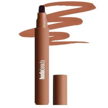H.U.D.A - Lip Contour Lip Stain for 12-Hour Wear, Long-wearing, Liquid Formula, Matte Finish, Full Coverage, Cruelty-Free - Size: (0.03 oz/1 mL) - Color: Toasty Brown - (caramel brown)
