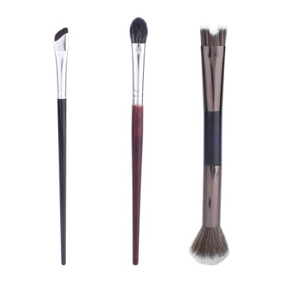 3pcs Nose Contour Brush Set, 2-in-1 U-Shaped Highlight Fluffy & Angled Tilt Eyeshadow Brush Kit for Sculpting Highlighting Blending Beginners Professionals Applicators Makeup Tool