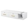 Classic Salon Wall Mount Styling Station,Salon Spa Locking Cabinet,Styling Barber Station for Hair Stylist,Wood Barber Beauty Storage Cabinet,with Drawers,for Barbers Shop, Home, Bathroom (White) view 1