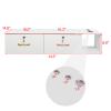 Classic Salon Wall Mount Styling Station,Salon Spa Locking Cabinet,Styling Barber Station for Hair Stylist,Wood Barber Beauty Storage Cabinet,with Drawers,for Barbers Shop, Home, Bathroom (White) view 3