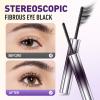 2025 New Iron Wand Mascara, Waterproof Long-Lasting 3D Curling Eyelash Iron Mascaras, Upgrade Lash Extensions Mascara Brushless Metal Wand Black Washable Metal Mascaras (Black) view 2