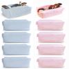 10 Pcs Cotton Quilted Makeup Bag Bulk Bow Stripe Cosmetic Pouch Gingham Make up Bag Coquette Aesthetic Makeup Pouch with Zipper Travel Portable Case Preppy Gifts for Women (Blue 5pcs+Pink 5pcs) view 1