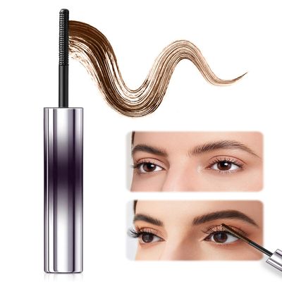 2025 New Iron Wand Mascara, Waterproof Long-Lasting 3D Curling Eyelash Iron Mascaras, Upgrade Lash Extensions Mascara Brushless Metal Wand Black Washable Metal Mascaras (Brown)