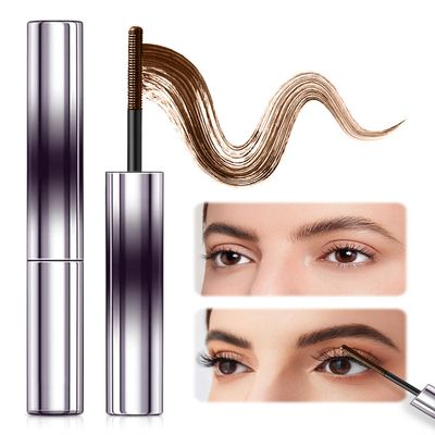 2025 New Iron Wand Mascara, Waterproof Long-Lasting 3D Curling Eyelash Iron Mascaras, Upgrade Lash Extensions Mascara Brushless Metal Wand Black Washable Metal Mascaras (Brown X2)