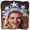 Fstrend Light Up LED Star Headband for Women, Silver Glitter Christmas Hair Accessories, Glow in Dark Xmas Party Headpiece with Adjustable Fit view 1