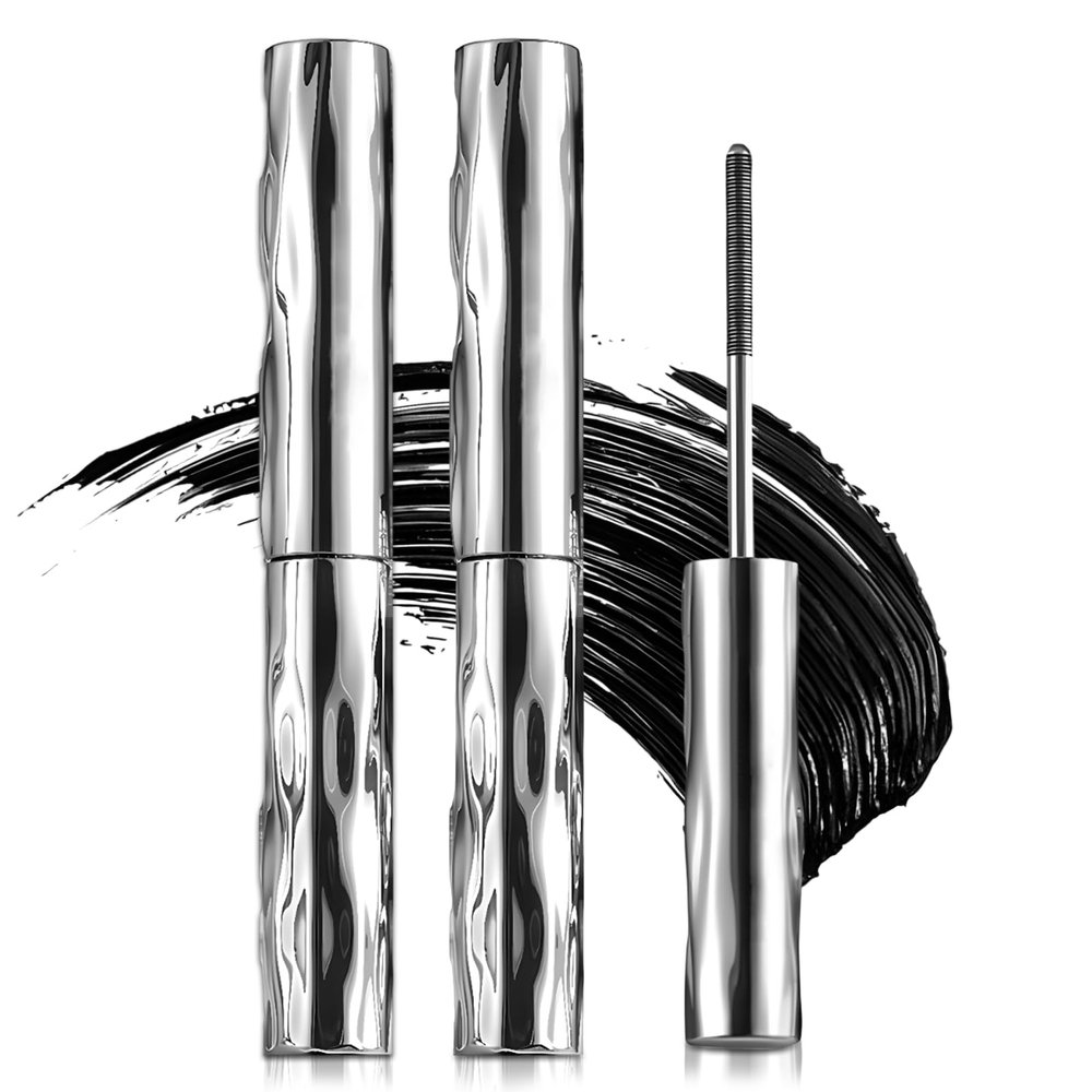 Iron Wand Mascara,Metal Mascara Wand,3D Curling Metal Wands Mascaras Black, Waterproof Natural Length Slim Volume Building for Women (Black*2)