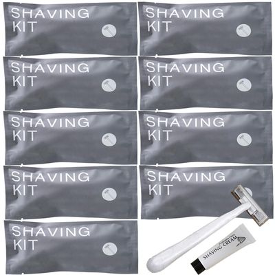 10Pack Luxury Individually Wrapped Travel Disposable Shaving Kit With Shave Cream; Clean and Hygienic; Sensitive Skin Manual Pocket Razor Set for Guests; Hotel Shaving Razor for Hotel,Travel
