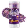 Halloween Body Glitter Stick, Black Orange Purple Sequin Hair Glitter for Rumi Costume Cosplay and Tattoos Makeup, Chunky Glitter Face Paint, Waterproof Face Glitter Gel for Glirs and Women view 1