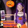 Halloween Body Glitter Stick, Black Orange Purple Sequin Hair Glitter for Rumi Costume Cosplay and Tattoos Makeup, Chunky Glitter Face Paint, Waterproof Face Glitter Gel for Glirs and Women view 2