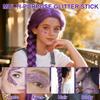 Halloween Body Glitter Stick, Black Orange Purple Sequin Hair Glitter for Rumi Costume Cosplay and Tattoos Makeup, Chunky Glitter Face Paint, Waterproof Face Glitter Gel for Glirs and Women view 3