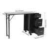 Cbhfmljd Foldable Manicure Table Nail Table, Rolling Makeup Case with Wheels and Handle Travel Nail Desk Portable Manicure Desk with 3 Drawers Storage for Salon Home Studio (Black) view 3