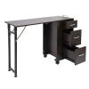 Cbhfmljd Foldable Manicure Table Nail Table, Rolling Makeup Case with Wheels and Handle Travel Nail Desk Portable Manicure Desk with 3 Drawers Storage for Salon Home Studio (Dark Brown) view 1