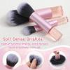 10Pcs Pink Travel Makeup Brush Set with Cosmetic Bag, Mini Makeup Brushes Set, Portable Make Up Brushes for Foundation, Eyeshadow, Blush and On the Go Application view 4