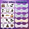 20 Pcs Halloween Face Gems Glitter Freckles Tattoos - Waterproof Face Jewels with Pumpkin Ghost Designs - Sparkling Face Makeup Stickers for Women, Kids, Party & Rave Supplies view 2