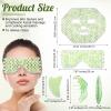 Demissle 4 Pcs Jade Eye Mask Jade Stone Facial Mask Scrap Massage Tool Hair Comb Facial Eye Cooling Stone Massage Tools for Puffy Eyes Dark Circles Gift (Light Green) view 2