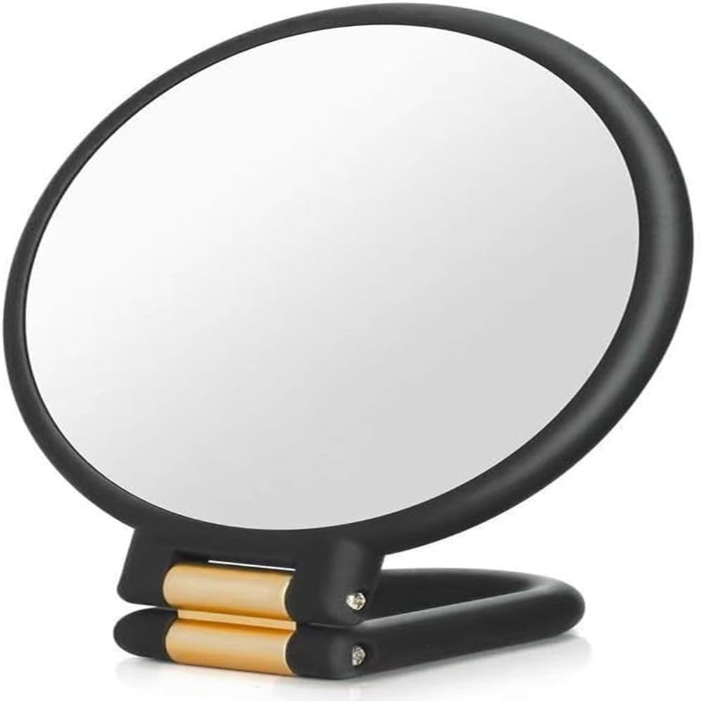 40x Magnifying Mirror, Travel Hand Mirrors with Handle - Double Side Handheld Mirror with 1X 40X Magnification & Adjustable Handle/Stand, Hand Held Foldable Travel Mirror for Makeup (Black)