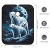 3D Arctic Bear Moonlight Hair Cutting Cape for Adults Salon Barber Hairdresser Stylist Capes with Adjustable Snap Closure view 2