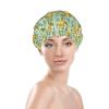 Adorable Giraffe and Leaves Shower Cap Double Waterproof Bathing Shower Caps view 3
