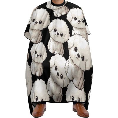 Bichon Frise Dog Hair Cutting Cape for Adults Salon Barber Hairdresser Stylist Capes with Adjustable Snap Closure