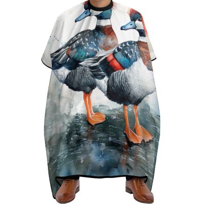 A Pair of Harlequin Ducks Hair Cutting Cape for Adults Salon Barber Hairdresser Stylist Capes with Adjustable Snap Closure
