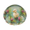 Adorable White Duck and Lotus Shower Cap Double Waterproof Bathing Shower Caps view 1