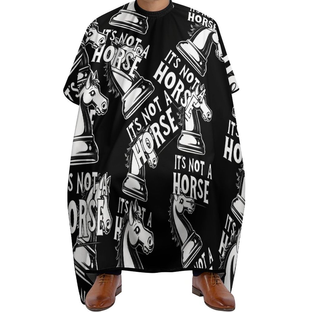 Chess Its Not A Horse Hair Cutting Cape for Adults Salon Barber Hairdresser Stylist Capes with Adjustable Snap Closure