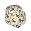 Tropical Hummingbirds and Orange Flowers Shower Cap Double Waterproof Bathing Shower Caps view 2