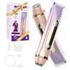 Bikini Trimmer for Women - 2 in 1 Dual Head Electric Razor, Painless Pubic & Body Hair Remover for Face, Legs, Underarms, IPX6 Waterproof, Cordless Rechargeable for Travel, Gift for Her (Purple) view 1