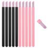 10Pcs Pumice Stone Nail Cuticle Pushers, Black Pink Plastic Handle Nail Art Pen Cuticle Remover Trimmer for Household Beauty Salon Peeling Dead Skin Repairing view 1