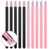 10Pcs Pumice Stone Nail Cuticle Pushers, Black Pink Plastic Handle Nail Art Pen Cuticle Remover Trimmer for Household Beauty Salon Peeling Dead Skin Repairing view 3