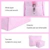 2 Pcs Makeup Bag Set, Pink Striped Cosmetic Pouch for Women Travel,Cute Toiletry Bag with Zipper,Makeup Pouch Bag Aesthetic Cosmetic Purse Pouch Skincare Brushes Storage Organizer(Rose Pink) view 3