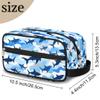 Ethebre Shark Blue Camo Kids Toiletry Bag for Boys Girls, Cosmetic Makeup Bag with Handle, Travel Shaving Kit Organizer, Waterproof Portable Wash Bag for Gym Vacation Camping Sports view 3